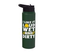 I Like It Loud Wet & Dirty Saying Construction Site Men Stainless Steel Insulated Water Bottle