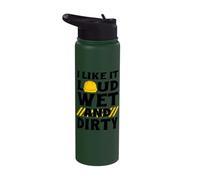 I Like It Loud Wet & Dirty Saying Construction Site Men Stainless Steel Insulated Water Bottle
