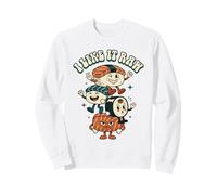 I Like It Raw Funny Sushi Pun Retro Cartoon Sushi Style Art Sweatshirt