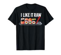 I Like It Raw Minimalist Nigiri Sushi Quote Foodie Top T-Shirt