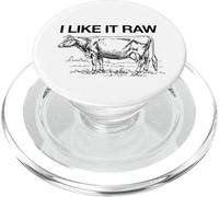 I Like It Raw (Raw Milk Statement) (Cow Graphic) PopSockets PopGrip for MagSafe