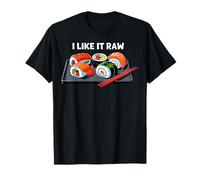 I Like It Raw Seafood Humor With Red Chopsticks Foodie Top T-Shirt