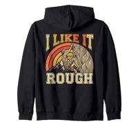 I Like It Rough Rock Climbing Retro Humor Zip Hoodie