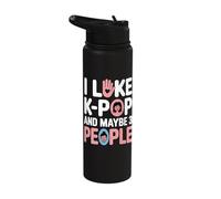 I Like K-Pop and Maybe 3 People Fun Graphic Stainless Steel Insulated Water Bottle