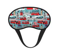 I Like London Print Blackout Sleep Mask, with Adjustable Strap for Travel, Night Work, Nap, Office