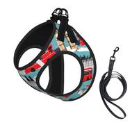 I Like London Print Pet Leash Vest,Breathable Mesh Pet Harness, Reflective For Small Medium Dogs Safe Easy Walking