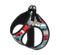 I Like London Print Reflective No Choke Pet Vest Harness,Adjustable Soft Padded Dog Harness With Easy Control Handle