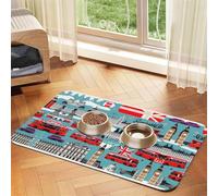 I Like Londonprint Pet Absorbent Leather Tablecloth,Wipe Clean Quick Dry,Food Mat For Small Animals