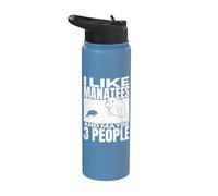 I Like Manatees and Maybe 3 People Funny Sea Cow Manatee Stainless Steel Insulated Water Bottle