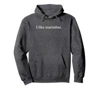 I like marimbas Pullover Hoodie, Adult Unisex, Dark Heather Grey, M