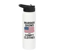 I Like Murder Shows Comfy Clothes and Maybe 3 People Stainless Steel Insulated Water Bottle