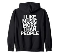 I Like Music More Than People Art Simple Music Mood Zip Hoodie