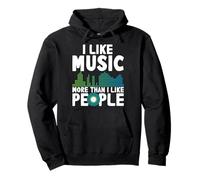 I Like Music More Than People Funny Music Lover Musician Pullover Hoodie