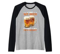 I Like My Beer As Cold As My Ex's Heart Drinker Chill - Raglan Baseball Tee