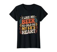 I Like My Beer As Cold As My Ex's Heart - Value Graphic T-Shirt, Women, Black, XS