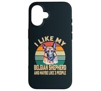 I Like My Belgian Shepherd Dog and Maybe 3 People Retro Case for iPhone 16