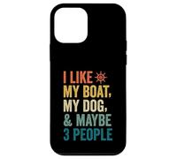 I like My Boat Dog And Maybe 3 People Funny Retro Sailor Dad Case for iPhone 12 mini
