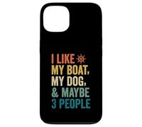 I like My Boat Dog And Maybe 3 People Funny Retro Sailor Dad Case for iPhone 13