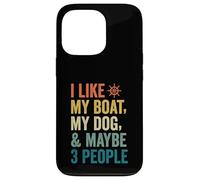 I like My Boat Dog And Maybe 3 People Funny Retro Sailor Dad Case for iPhone 13 Pro
