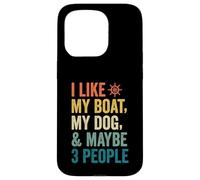 I like My Boat Dog And Maybe 3 People Funny Retro Sailor Dad Case for iPhone 15 Pro