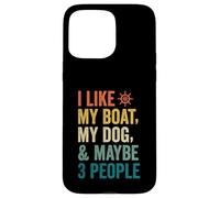 I like My Boat Dog And Maybe 3 People Funny Retro Sailor Dad Case for iPhone 15 Pro Max