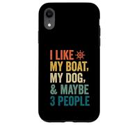 I like My Boat Dog And Maybe 3 People Funny Retro Sailor Dad Case for iPhone XR