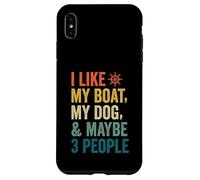 I like My Boat Dog And Maybe 3 People Funny Retro Sailor Dad Case for iPhone XS Max