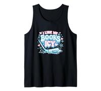 I Like My Books ICY Funny Book Lover Hockey Reading Tank Top