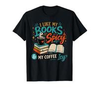 I Like My Books Spicy and My Coffee ICY Reader Reading Lover Value Graphic T-Shirt, Men, Black, XL