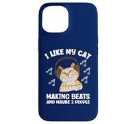I Like My Cat Making Beats And 3 People Funny Music Producer Case for iPhone 15