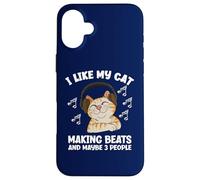 I Like My Cat Making Beats And 3 People Funny Music Producer Case for iPhone 16 Plus