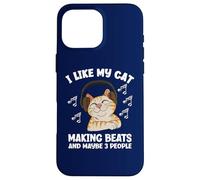 I Like My Cat Making Beats And 3 People Funny Music Producer Case for iPhone 16 Pro Max