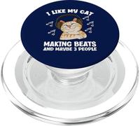 I Like My Cat Making Beats And 3 People Funny Music Producer PopSockets PopGrip for MagSafe