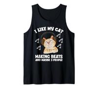 I Like My Cat Making Beats and 3 People Funny Music Producer Tank Top