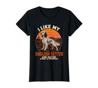 I Like My English Setter and Maybe 3 People Introvert Dog Value Graphic T-Shirt, Women, Black, L