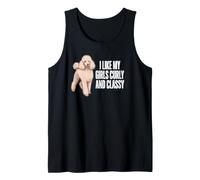 I Like My Girls Curly and Classy Funny Poodle Saying Tank Top