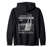 I LIKE MY GUITARS AND MAYBE 3 PEOPLE FUNNY BAND INTROVERT Zip Hoodie