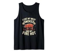 I Like My Meat Smoked and My Fire Hot BBQ Grilling Tank Top