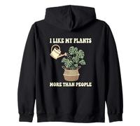 I Like My Plants More Than People Botanical Hobbyist Zip Hoodie