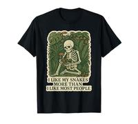 I Like My Snakes More Than People Skeleton Reptile Graphic T-Shirt