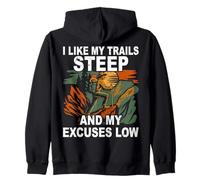 I Like My Trails Steep Hiker Mountain Hiking Lover Adventure Zip Hoodie