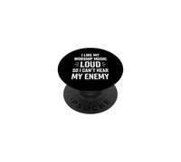 I Like My Worship Music Loud So I Can't Hear My Enemy Funny PopSockets Adhesive PopGrip