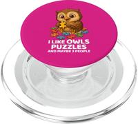 I Like Owls Puzzles & Maybe 3 People - Funny Saying Artwork PopSockets PopGrip for MagSafe