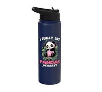 I Like Pandas okaaay? Bubble Tea Panda Drinking bubbletea Stainless Steel Insulated Water Bottle
