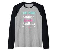 I Like People Under General Anesthesia Raglan Baseball Tee