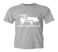 I Like Pig Butts and I Cannot Lie Men's T Shirt Comfort Fit Grey XXL
