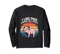 I Like Pigs and Maybe Like 3 People Funny Farm Long Sleeve T-Shirt