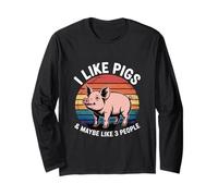 I Like Pigs and Maybe Like 3 People Vintage Long Sleeve T-Shirt