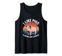 I Like Pigs and Maybe Like 3 People Vintage Tank Top