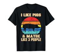 I Like Pigs More Than People Funny Retro Style T-Shirt